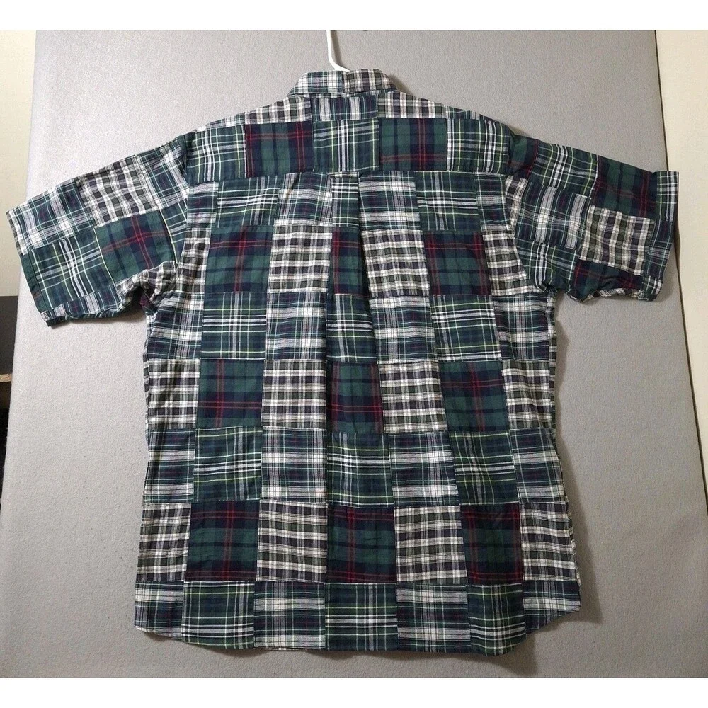 Flying Scotsman Collection Shirt Men’s Large Quit Patchwork Boho Color Block - Picture 4 of 6
